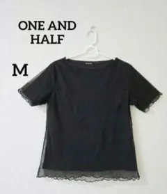 【ONE AND HALF】 ブラック 半袖Tシャツ M