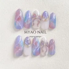 ピンク 紫 ニュアンス マグネット 大人 上品 ネイルチップ