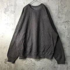 B173古着　トレーナー　スウェット　ダークブラウン　無地　90s Y2K