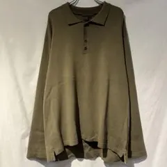 90s 00s usa古着オリーブ ニットポロシャツ xl