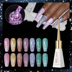 【7pcs】フラッシュ グリッター カラージェル ネイル セット＊SP15