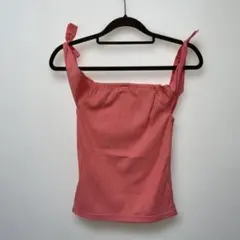 新品　スパイラルガール　リブ編み　タンクトップ オレンジ　ノースリーブ