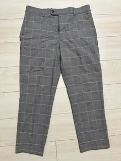 GLOBAL WORK グレー チェック柄 スラックス M