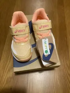 新品未使用品　アシックスキッズスニーカー １６cm オレンジ×ピンク