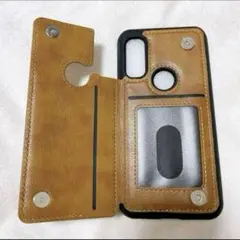 新品❣️スマホケース　カード収納付き　皮　茶色　手帳型 アンドロイド