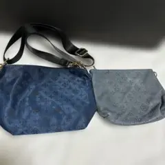 美品デイリーラシット　ショルダーバッグセット紺モノグラム