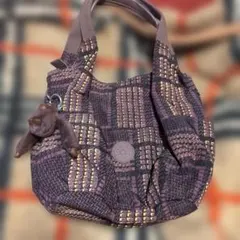 kipling チェック柄 ハンドバッグ