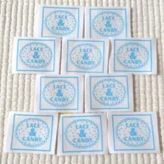 ハンドメイドタグ 10枚セット LACE & CANDY 布タグ　在庫2