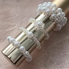 ハンドメイド　ビーズリング　4個セット