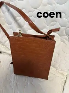 クロコ型押し ショルダーバッグ ブラウン　coenのサムネイル