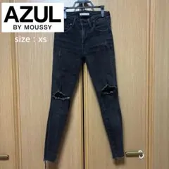 AZUL BY MOUSSY スキニーデニム ブラック ダメージ加工のサムネイル