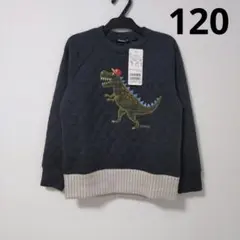 恐竜 キルティング 長袖 トレーナー 120cmのサムネイル