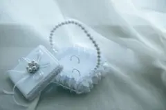 リングピロー 結婚式 ウェディング パール付き