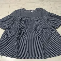 GAP ストライプ柄 ティアード 半袖ブラウスのサムネイル