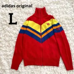 adidas ニットトラックジャケット ジップアップ トレフォイル マルチカラー