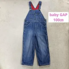 baby GAP デニムオーバーオール 100cm 赤裏地