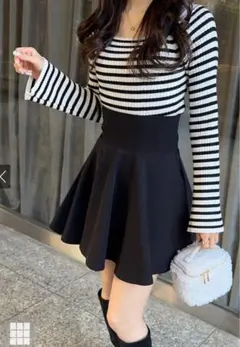 インパン裏地付きコルセット風フレアミニスカート[gm728]