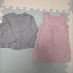 チュニックワンピース カーディガン 2点セット 80