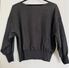 ラメニット 長袖 トップス チャコールグレー　シースルー　ロペピクニックのサムネイル