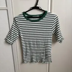 niko and ... ストライプ 半袖リブニット M