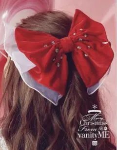 vanity me リボン ヘアアクセサンタ ヘアメ クリスマスサンタコス