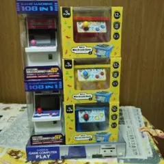ミニAC筐体型ゲーム機2種＆ミニアーケード3種FC互換機ブルー　全6種