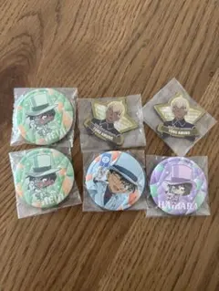 安室透　灰原哀 服部平次　江戸川コナン　くら寿司　缶バッジ　マグネット