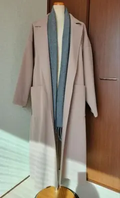 ベージュ ロングコート ベルト付き