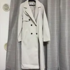 AZUL by moussy ベージュ ダブルブレスト ロングコート