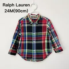 美品 Ralph Lauren チェック柄 長袖シャツ 90cm ベビー服