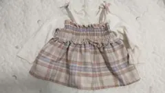 ベージュ系チェック柄キャミソール