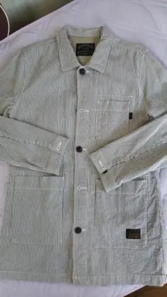 291295=HOMME ストライプ ヒッコリー カバーオール パッゾ 日本製