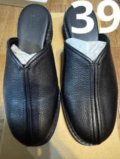 shiun LEATHER SQUARE MULE 39 24.5〜25.5 - メルカリ