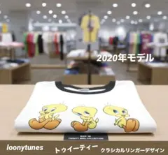 【美品】Tweety Bird Collection リンガーTシャツ 白×黒のサムネイル