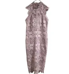 ワンピース　タイト　花柄レース　ピンク　美シルエット　Sサイズ　ノースリーブ