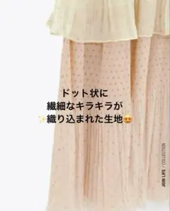 ZARA M 希少 キラキラ キャミワンピース 高見え グラデプリーツ トレンド