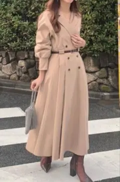 【ちゅん様専用】AMERI トレンチコート風ロングワンピース