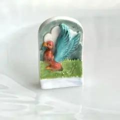 フランス フェーブ 鳥 ブルーの羽