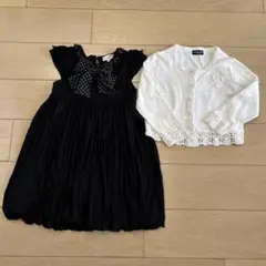 黒ワンピースとカーディガンセット 120