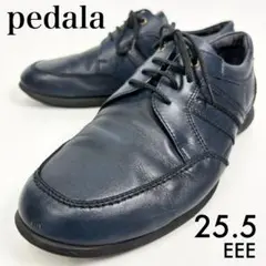 アシックス　ペダラ　スニーカー　レザー　ネイビー　25.5cm EEE