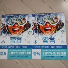 ハンターマウンテン大人一枚子供二枚リフト券 リフトチケット