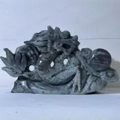 中国美術 寿山石 細密 細工 亀 龍 置物 彫刻 置物 オブジェ - メルカリ