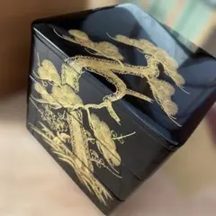 希少 黒緑の牡丹柄 輪島漆器 4層重箱 - メルカリ