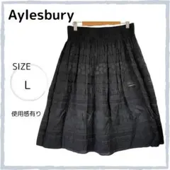 使用感有り【Aylesbury】スカート レース 裏地 ひざ丈 黒 ブラック L