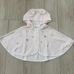 【美品】familiar ベビー ポンチョ ケープ ピンク 60-90cm
