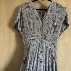 SNIDEL 花柄グレーのロングワンピース　グレー