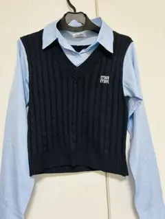 新品同様 PALEMO STORE シャツドッキング ケーブルニットベスト
