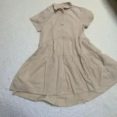 ZARA 半袖シャツワンピース ベージュ 7 (122cm)