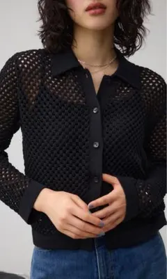 AZUL BY MOUZZY メッシュポロニット