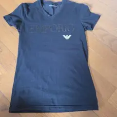 EMPORIO ARMANI ブラック Vネック Tシャツ
